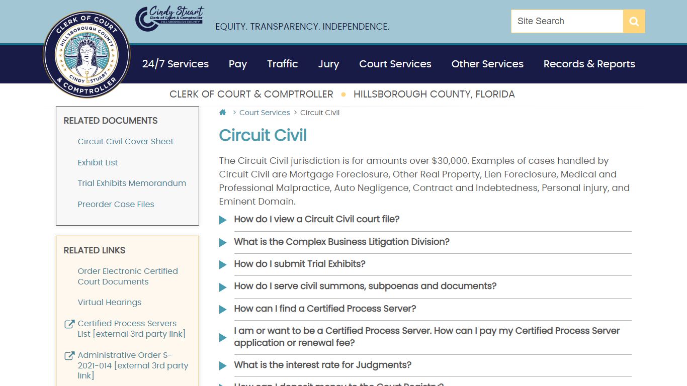 Circuit Civil 2 | Hillsborough County Clerk - CCC emblem